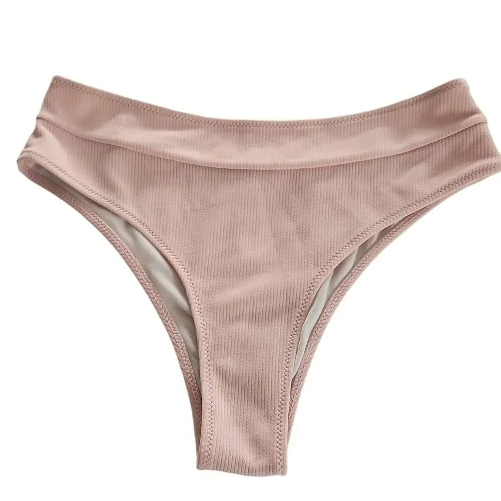 Ladies Size Large Light Pink Ribbed Hi-Cut Bottoms